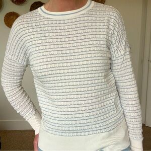 Lili Sidinio •XS• Textured shimmer Stripe Crew Neck Long Sleeve Top